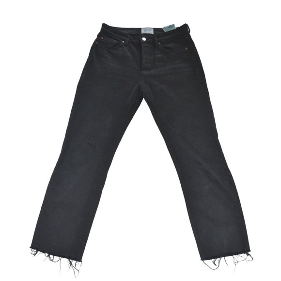 Zara Denim - ZARA AUTHENTIC DENIM TRF BLACK JEANS FRAYED HEM Size 30